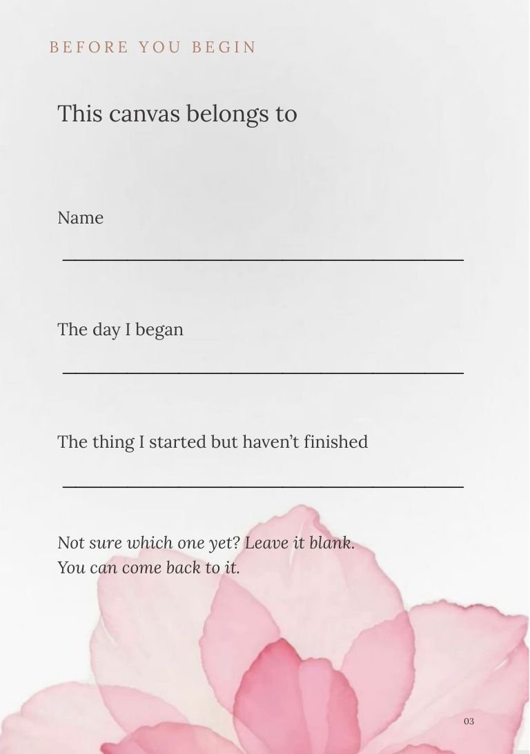 Oh, Me? page 3: Before you begin: This canvas belongs to