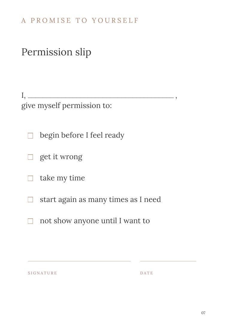 Oh, Me? page 7: Permission slip